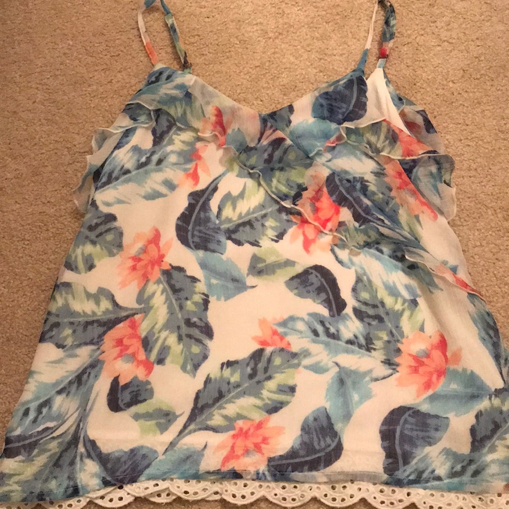 Floral chiffon tank